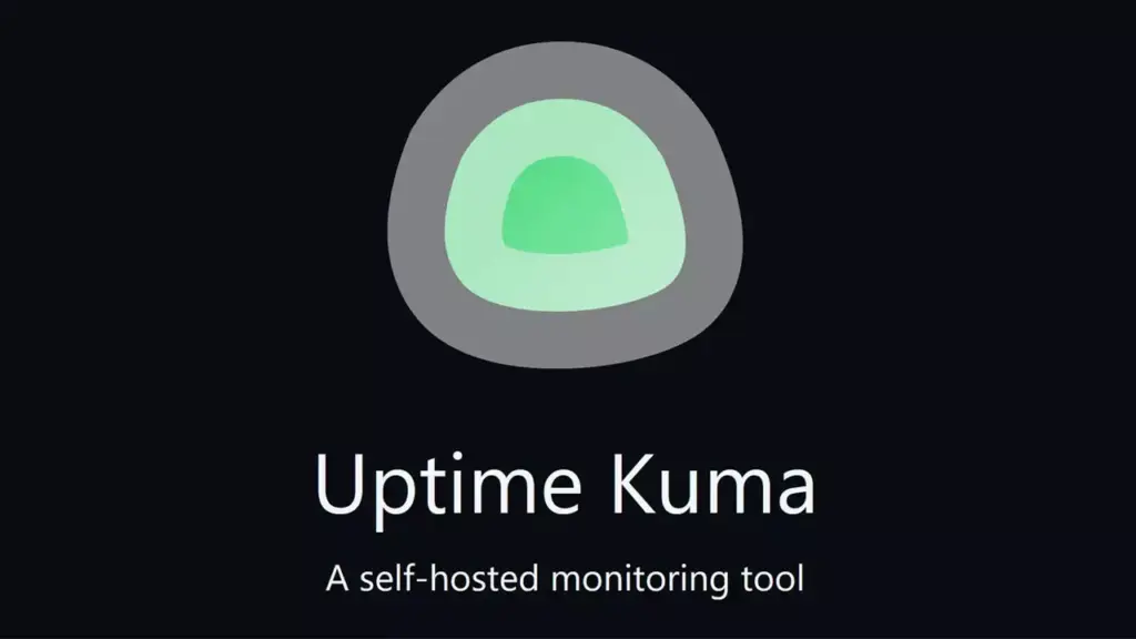 Logo officiel d’Uptime Kuma avec le slogan “A self-hosted monitoring tool”.